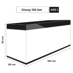 Akvarium Glossy 150 Sort 472 Liter