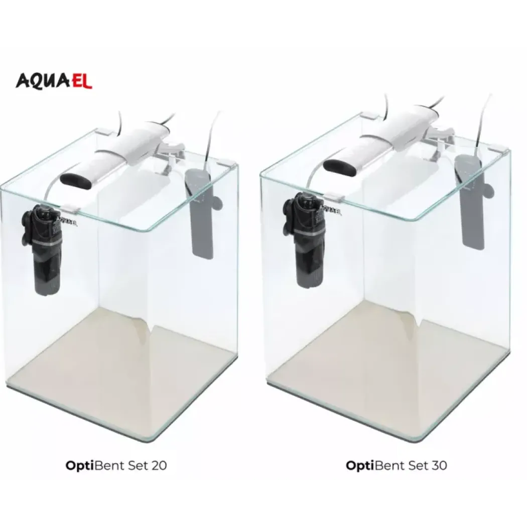 AquaEl Akvarie Opti Bent Hvid 20 Liter