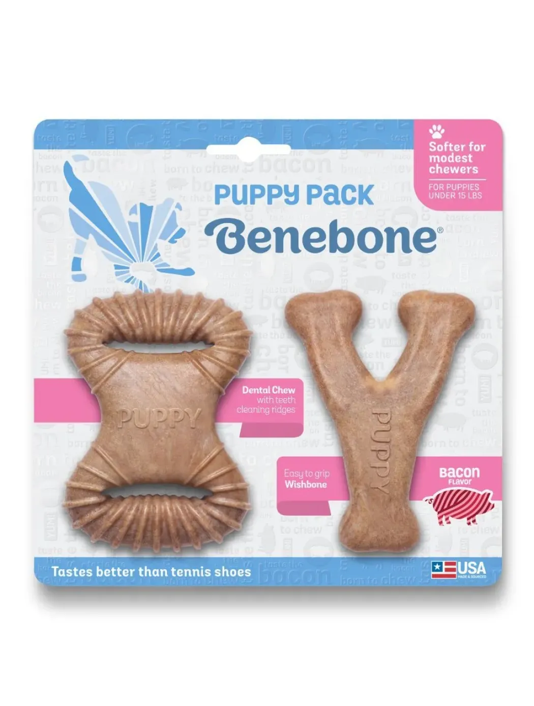 Benebone Puppy 2-Pack Dental Chew/Wishbone - hvalpe tyggeben
