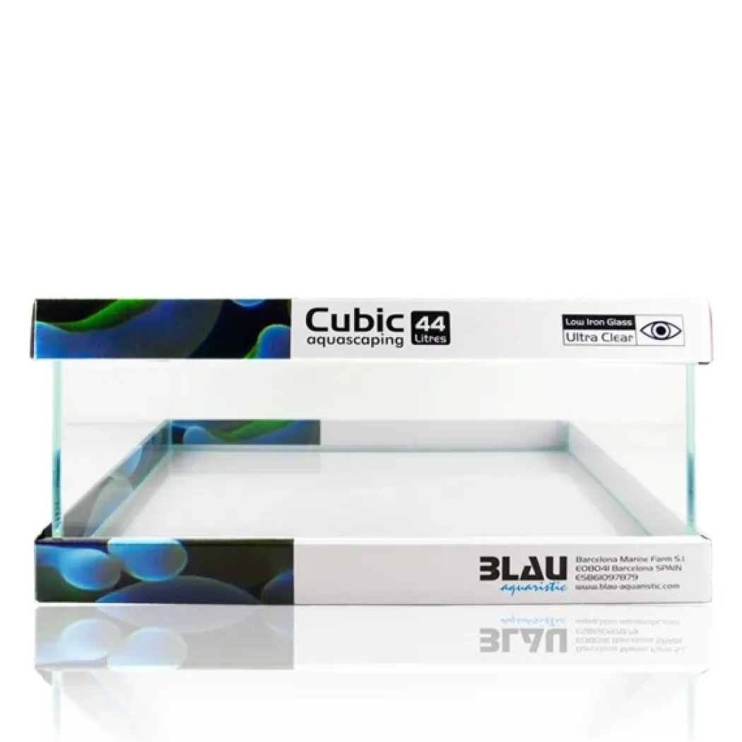 Blau Glasakvarium CUBIC Aquascaping Shallow 44 62x36x20 cm