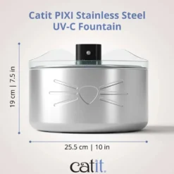 Catit Pixi Drikkefontæne Rustfrit stål UV-C 5 Liter