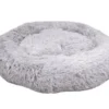 Cushion Krems fluffy rund hundeseng medium lysegrå