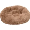 Cushion Krems fluffy rund hundeseng small khaki