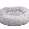 Cushion Krems fluffy rund hundeseng small lysegrå