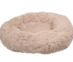 Cushion Krems fluffy rund hundeseng small beige