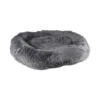 Cushion Krems fluffy rund hundeseng large grå
