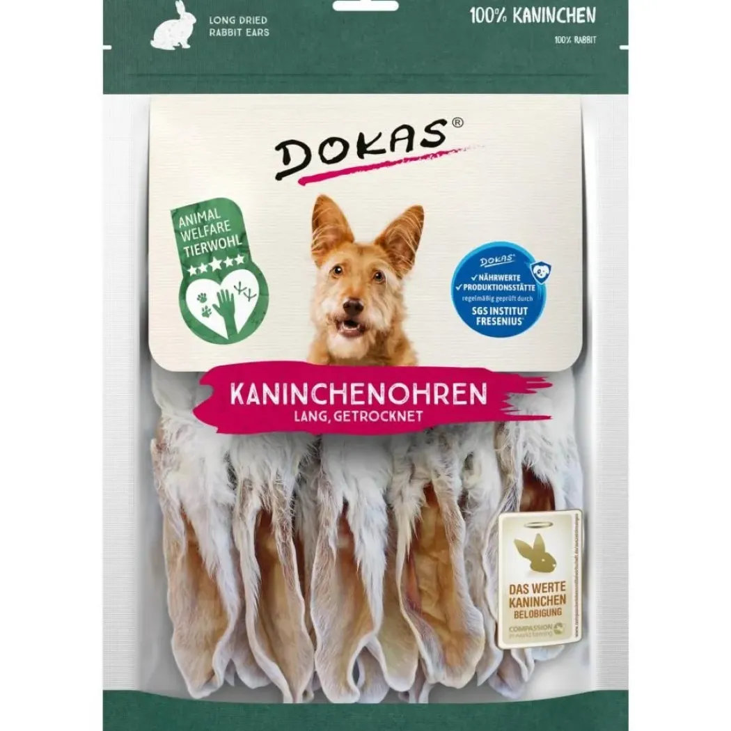 Dokas Tørrede kaninører 180 g - naturlige tyggeben til hunde