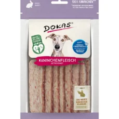 Dokas Tørrede kaninskiver 70 g - naturlige hundesnacks af kanin