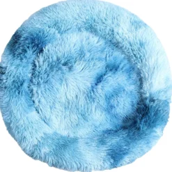 Donut Cozy Hundeseng Blå 50 cm - blød og hyggelig hundeseng til små hunde