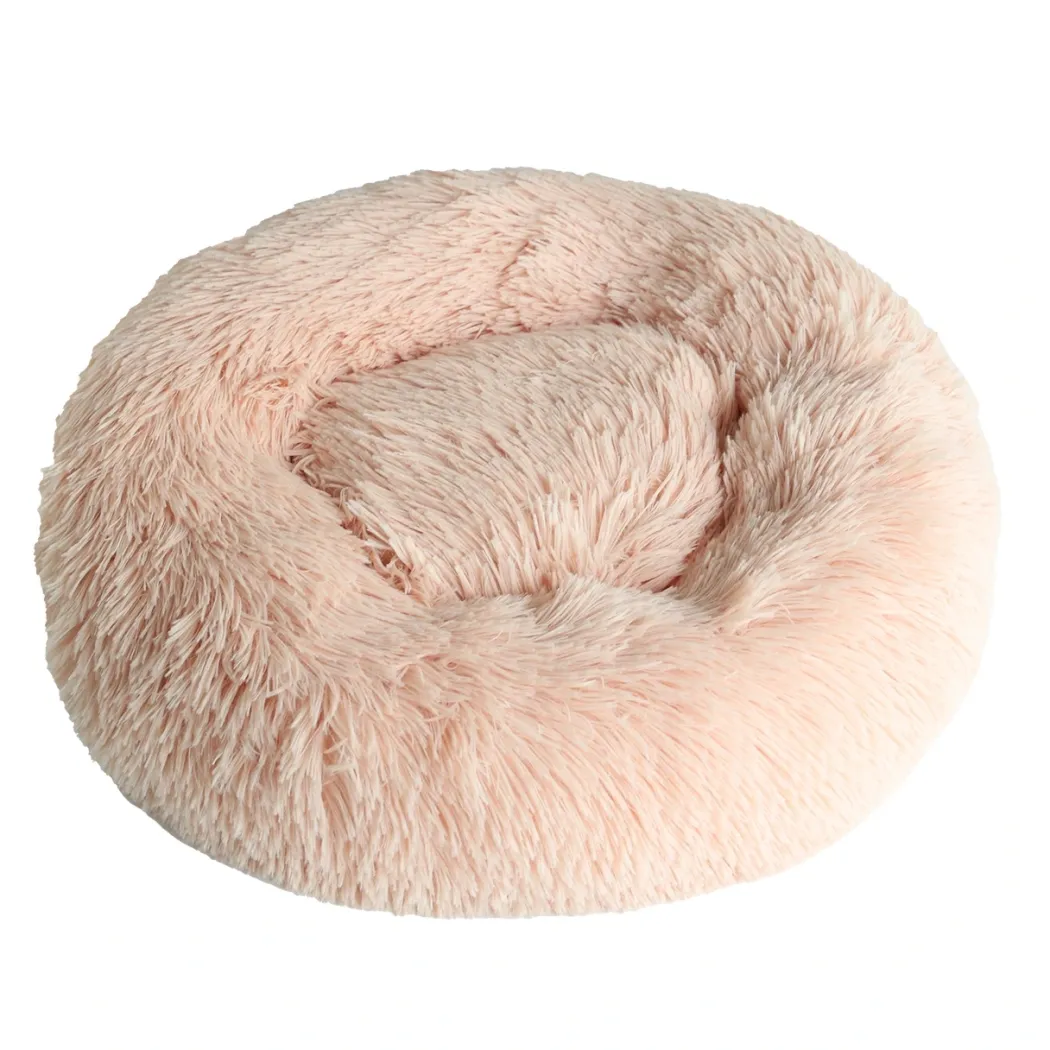 Donut Cozy Hundeseng Laksefarvet 70 cm - blød seng til store hunde
