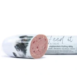 Feedit & Treat Pure Chicken 400 g - naturlig kyllingeskærepølse til hund og kat