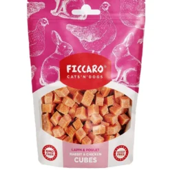 FICCARO Hundesnack Kanin & Kylling Cubes - lækre tern med kanin og kylling til hunde 100 g