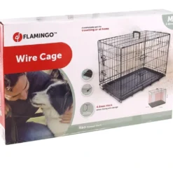 Flamingo Hundebur i metal Keo Sort M