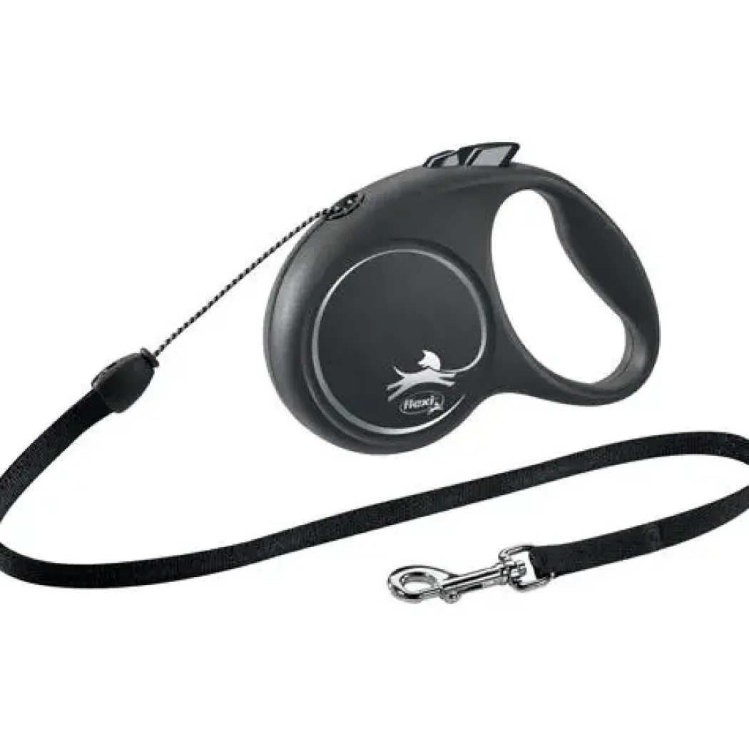 Flexi Black Design Snor S 5 meter 12 kg sort