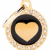 Hundetegn My family Glam Cirkel med Hjerte lille sort/guld