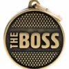 Hundetegn My Family The Boss cirkel lille guld