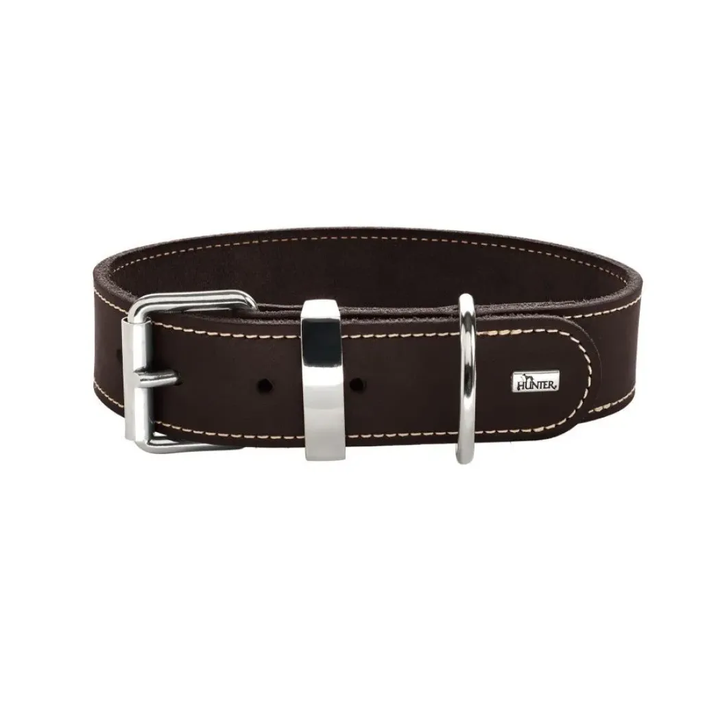 Hunter Aalborg 50 Special Mørkebrunt hundehalsbånd - 36-44 cm