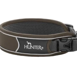 Hunter Divo Hundehalsbånd L 45-55 Brun/Grå - justerbart hundehalsbånd (45-55 cm, B 4,5 cm)