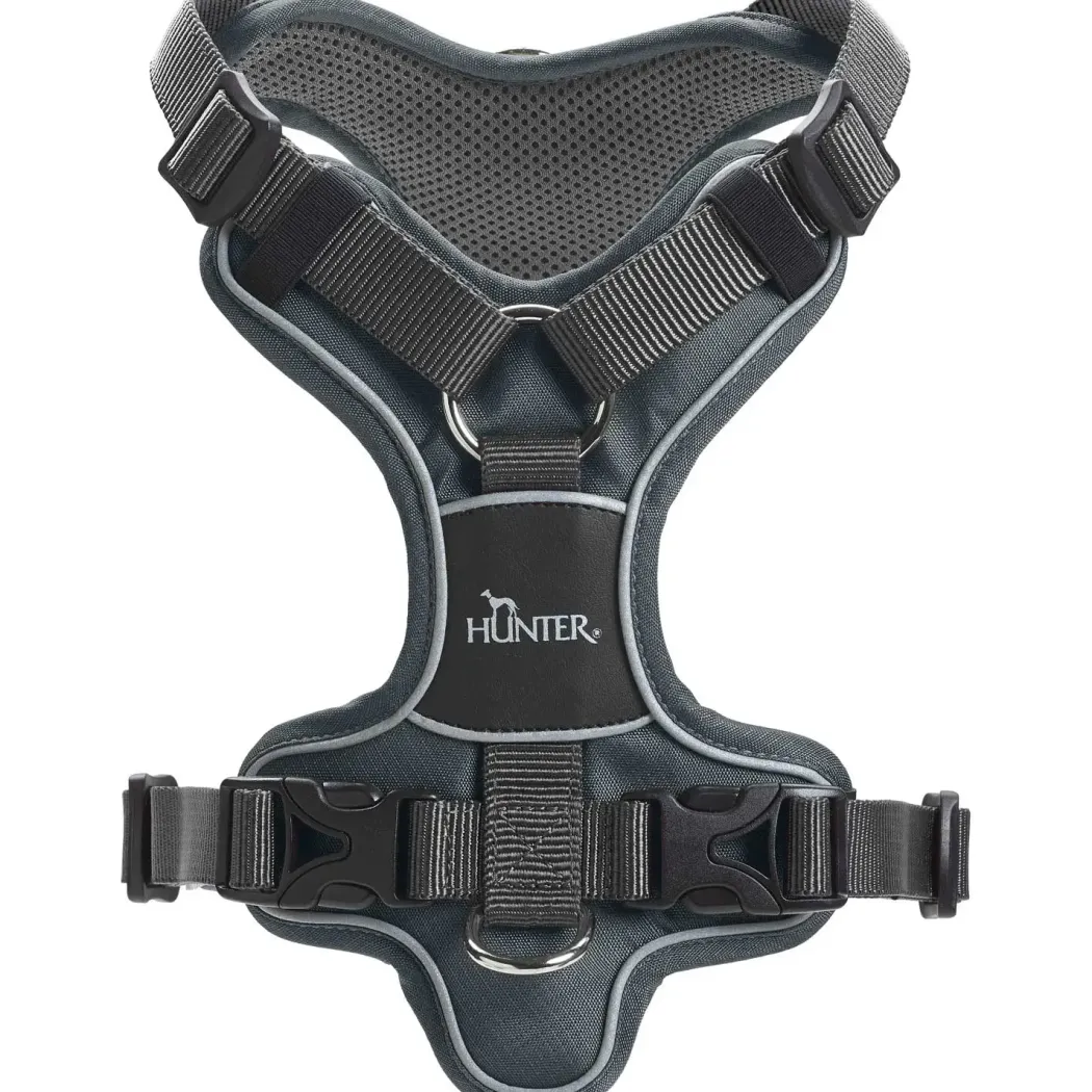 Hunter Divo hundesele S-M grå/grå just mave 52-68 cm - Stabil kontrol og komfort