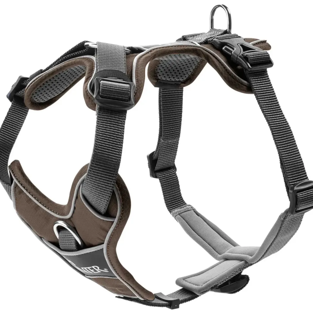 Hunter Divo hundesele XS brun/grå just mave 34-47 cm - Let pasform til små hunde