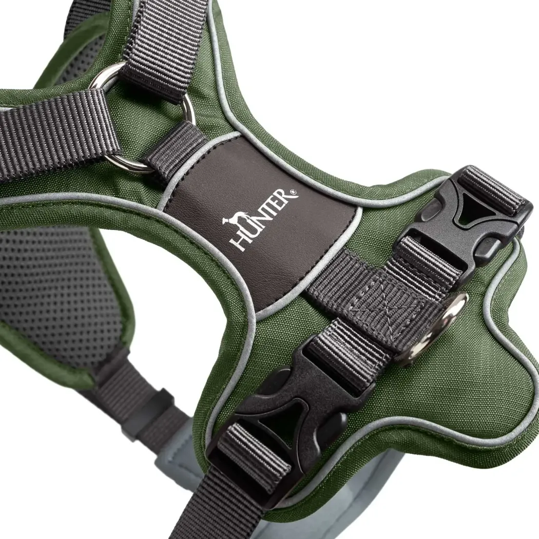 Hunter Divo hundesele XS grøn/grå just mave 34-47 cm - Let komfort og tryg pasform