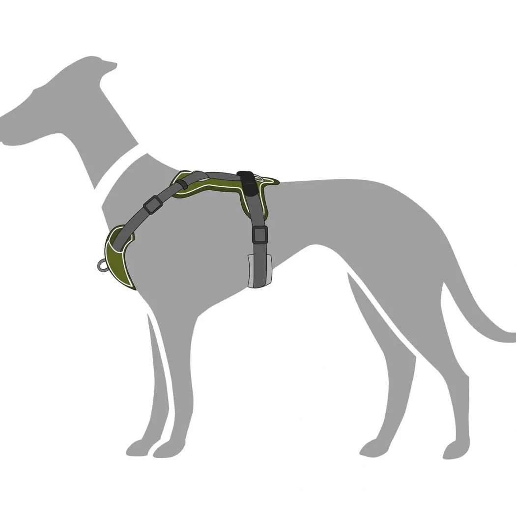 Hunter Divo hundesele XS grøn/grå just mave 34-47 cm - Let komfort og tryg pasform