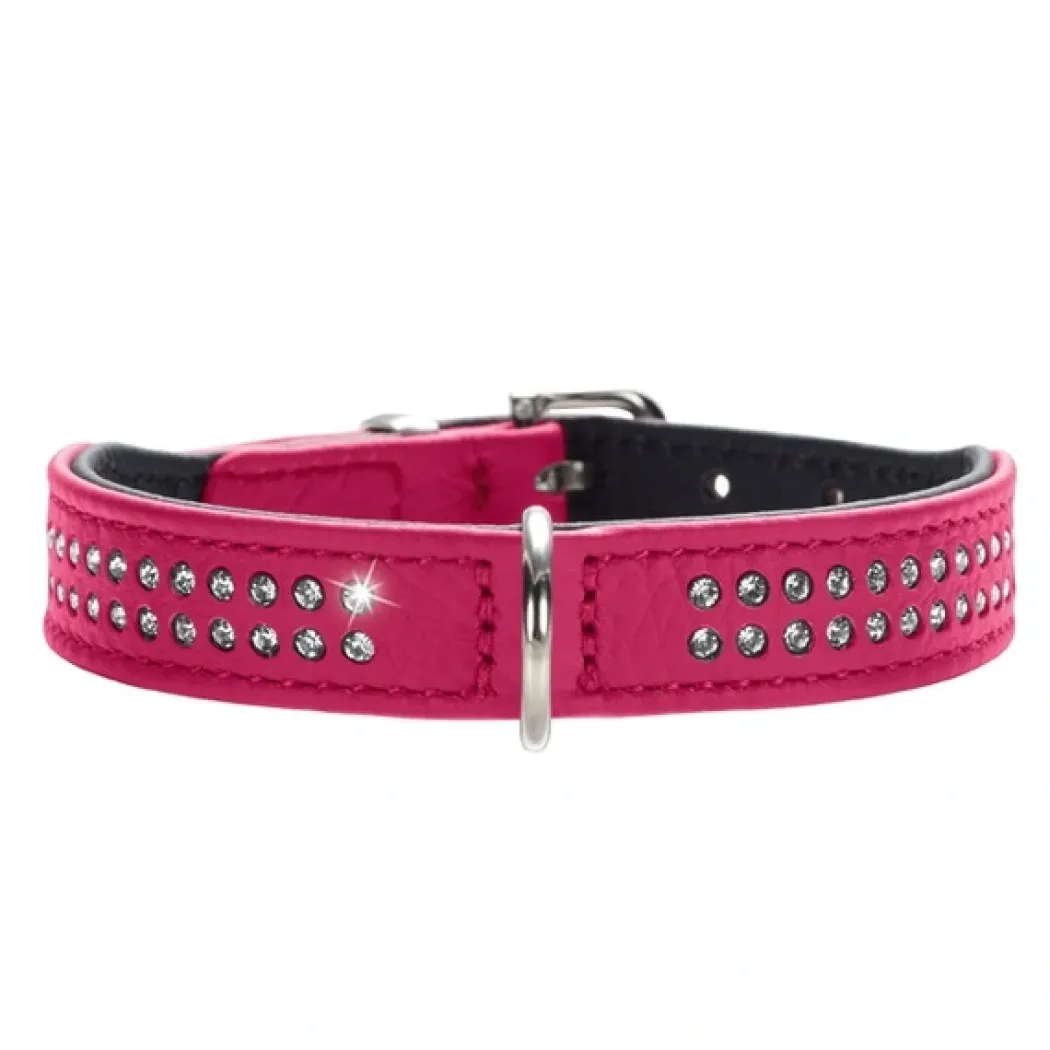 Hunter Halsbånd Diamond Petit 30 Pink - 23-27 cm