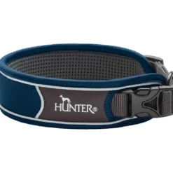 Hunter Halsbånd Divo M Petrol/Grå - justerbart hundehalsbånd (35-45 cm, B 4,5 cm)