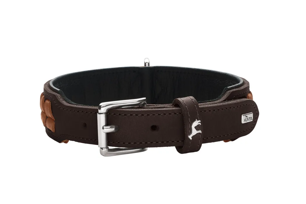 Hunter Halsbånd El Paso S-M Brun/Sort 50 - 37-43 cm