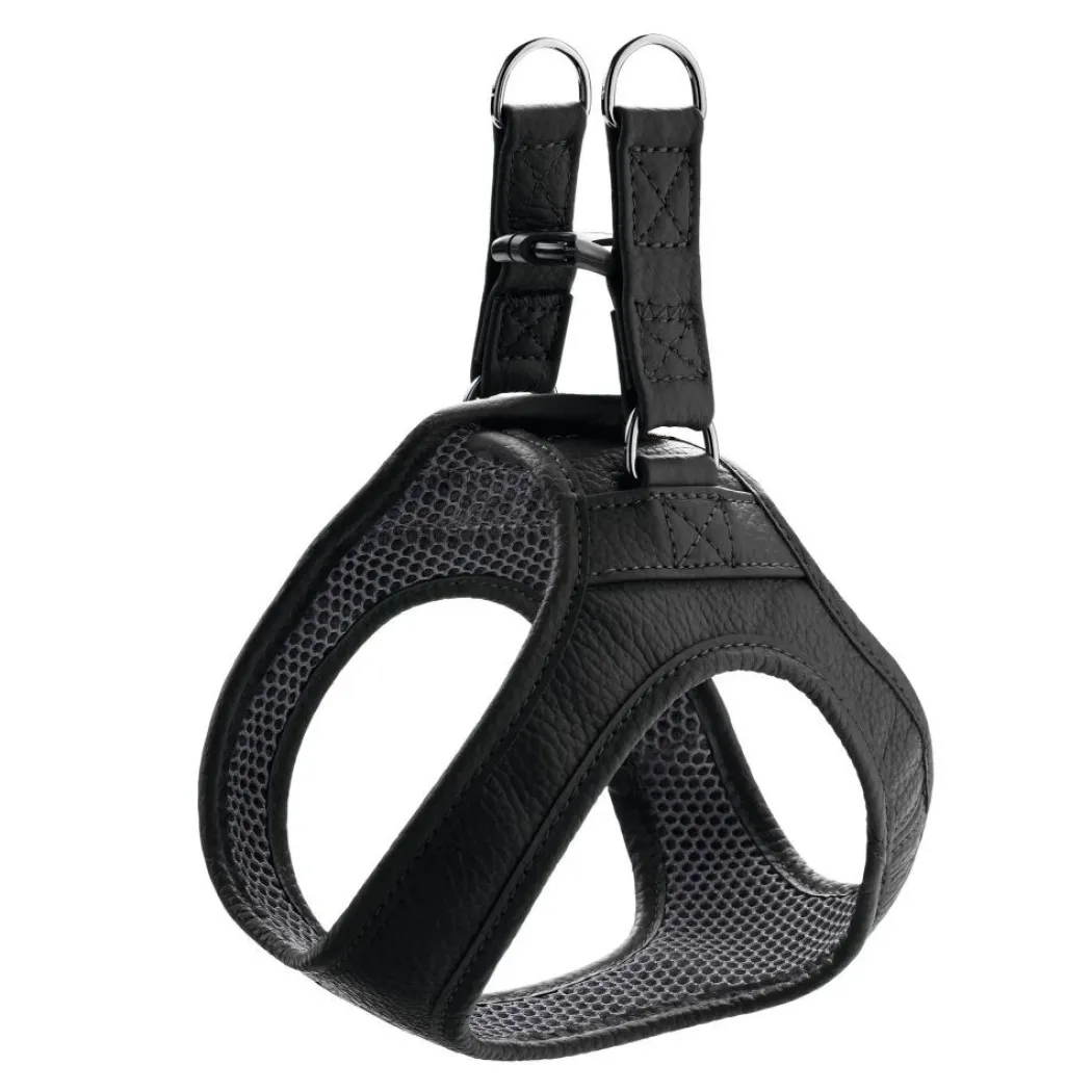 Hunter Hilo læder hundesele sort XXS/XS - hals 30-34 cm