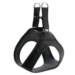 Hunter Hilo læder hundesele S sort hals 43-48 cm - blød komfort i hverdagen