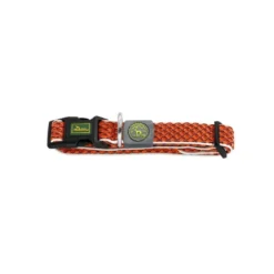 Hunter hunde halsbånd Hilo Orange M-L - justerbart hundehalsbånd (33-50 cm, B 2,5 cm)