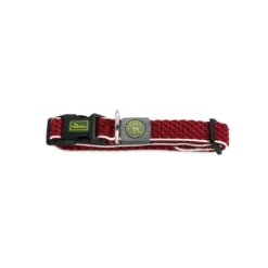 Hunter hunde halsbånd Hilo Rød S-M - justerbart hundehalsbånd (30-43 cm, B 2,5 cm)