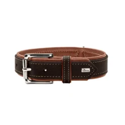 Hunter Hundehalsbånd læder Canada Elg Str.30 Sort/Cognac - 21-25 cm