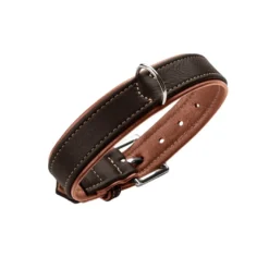 Hunter Hundehalsbånd læder Canada Elg Str.35 Sort/Cognac - 24-30 cm