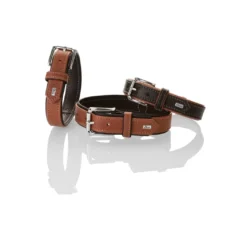 Hunter Hundehalsbånd læder Canada Elg Str.45 Sort/Cognac - 33-39 cm