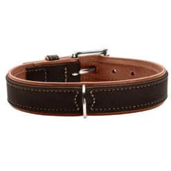 Hunter Hundehalsbånd læder Canada Elg Str.45 Sort/Cognac - 33-39 cm
