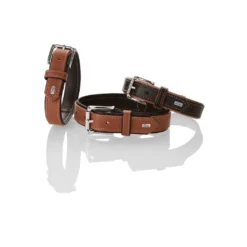 Hunter Hundehalsbånd læder Canada Elg Str.40 Cognac/Sort - 29-35 cm