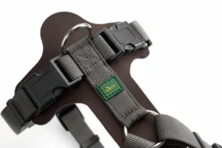 Hunter Mixed Aalborg læder hundesele S mørkebrun/grå hals 50-66 cm - komfort og støtte