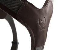 Hunter Mixed Aalborg læder hundesele M mørkebrun/grå hals 55-67 cm - komfort og naturlig støtte
