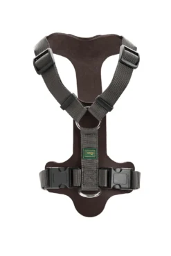 Hunter Mixed Aalborg læder hundesele XS-S mørkebrun/grå hals 40-50 cm - komfort og støtte