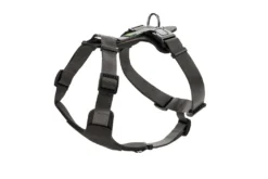 Hunter Mixed Aalborg læder hundesele XS-S sort/grå hals 40-50 cm - komfort og stabil pasform