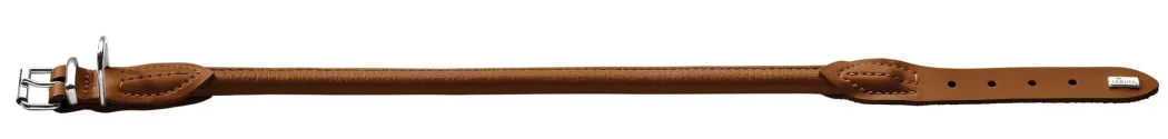 Hunter rundsyet elghalsbånd 55 Cognac justering 46-51 cm - skånsom komfort til store hunde