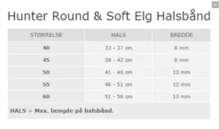 Hunter rundsyet elghalsbånd sort 55 cm - justering 46-51 cm til store hunde