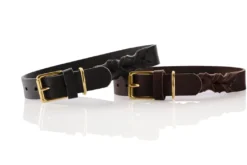 Hunter Sansibar Solid 35 Hundehalsbånd i læder - 24-30 cm