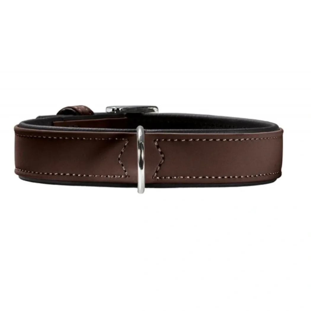 Hunter Softie hundehalsbånd brun 35 cm - 23-29 cm indstilling