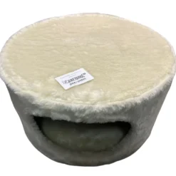 Kattens no 1 Rund hule med plys i beige Ø 50 cm med stor indgang