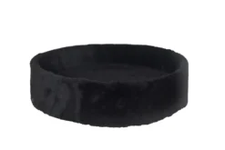 Kattens no 1 Rund hylde med kant med plys 2 sider Ø 50 cm Sort