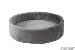 Kattens no 1 Rund hylde med kant med plys 2 sider Ø 56 cm Grå
