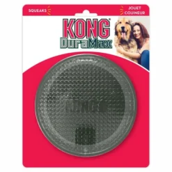 KONG Duramax Puck Grå L 14 cm - slidstærkt hundelegetøj til tyggeglade hunde
